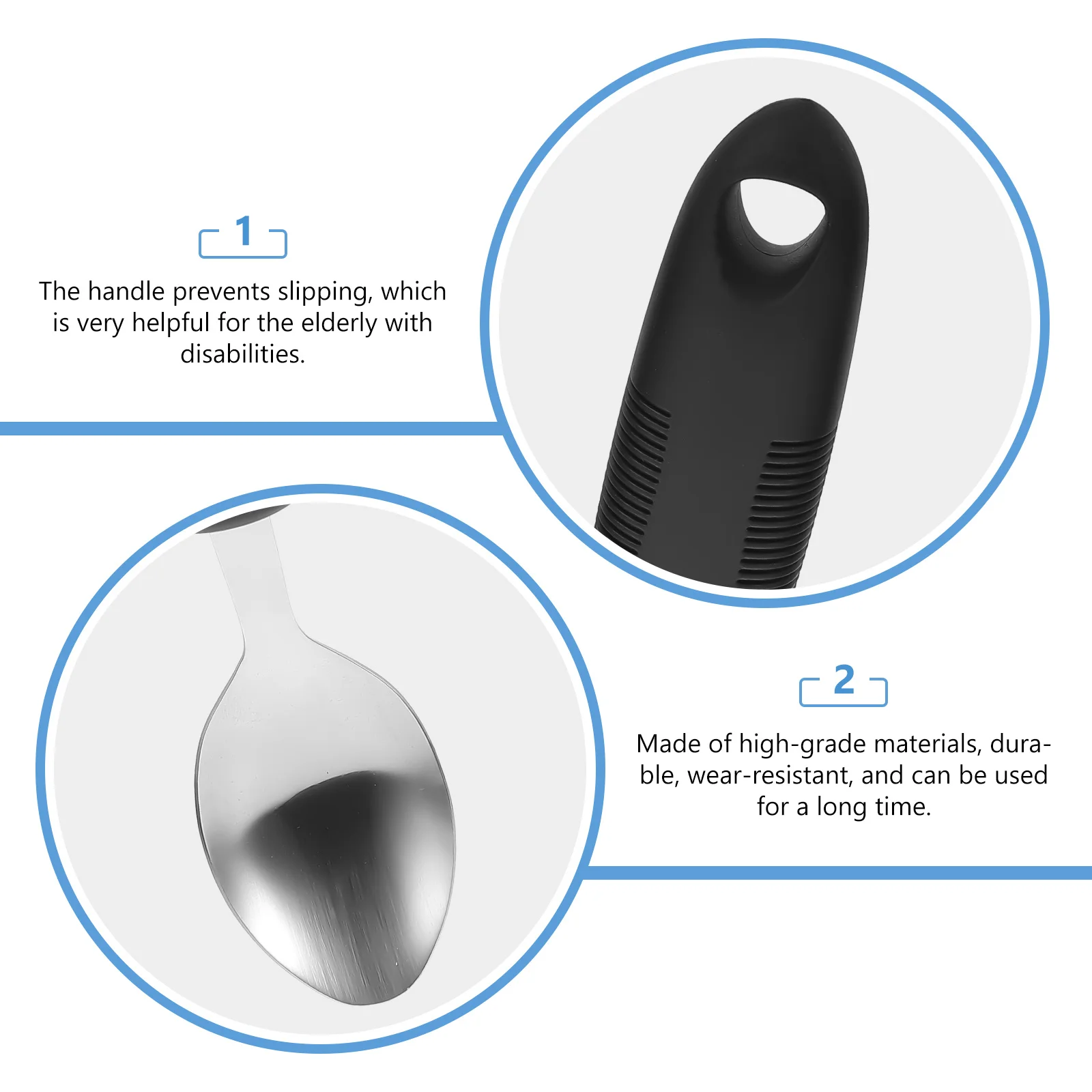 

1Set Anti-Skid Elderly Cutlery High-Grade Materials Durable Wear-Resistant Tableware for Disabled People Aids Living