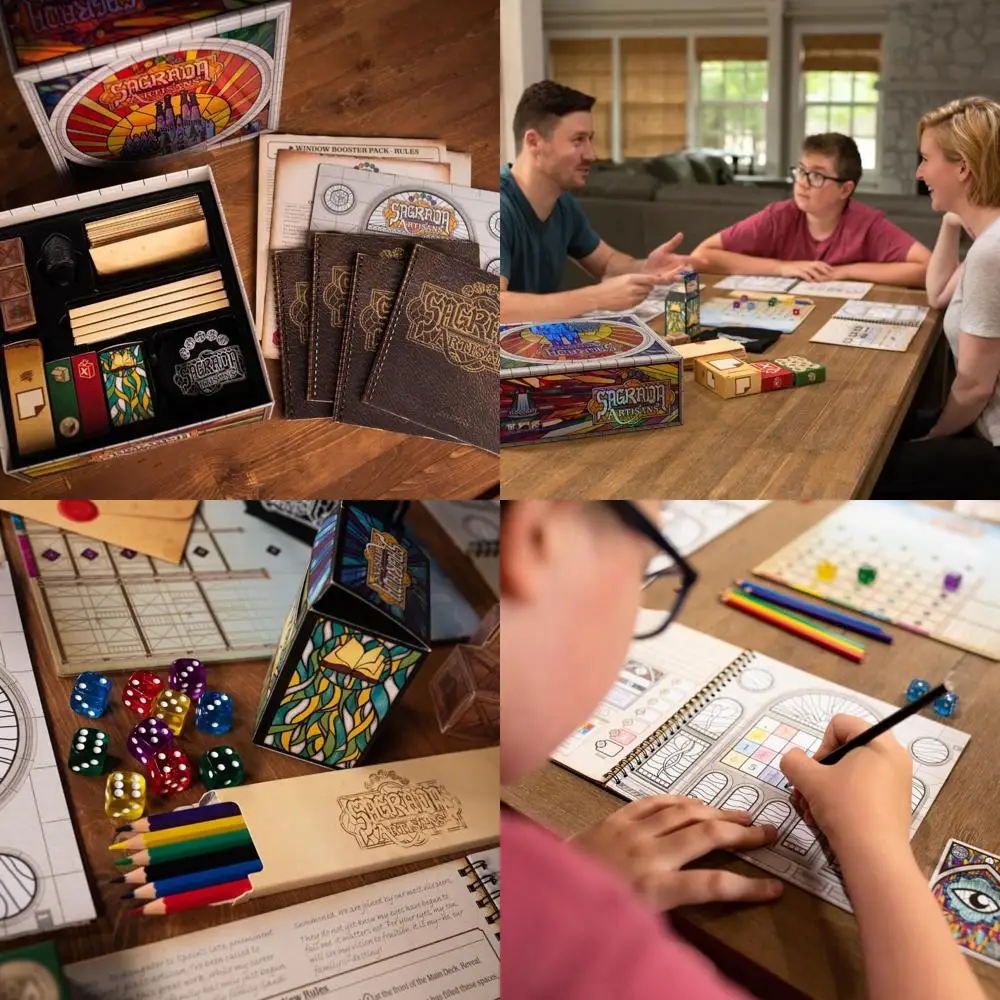 

Sagrada Artisans: Strategy Board Game Inspired by Award-Winning Sagrada, Suitable for Ages 10+, 2-4 Players, Easy Learning Stand