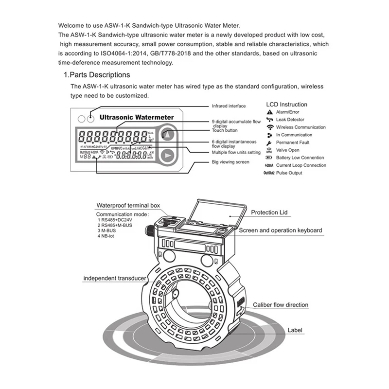 HOT SALE 2X Battery Powered Ultrasonic Water Meter DN50 RS485 Digital Water Flowmeter IP68 Sandwich-Type