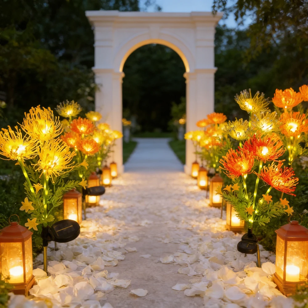 

Solar Power LED Flower Lawn Lamp Fairy Summer Garden Outdoor Lighting for Wedding Holiday Party Home Ramadan Room Decoration