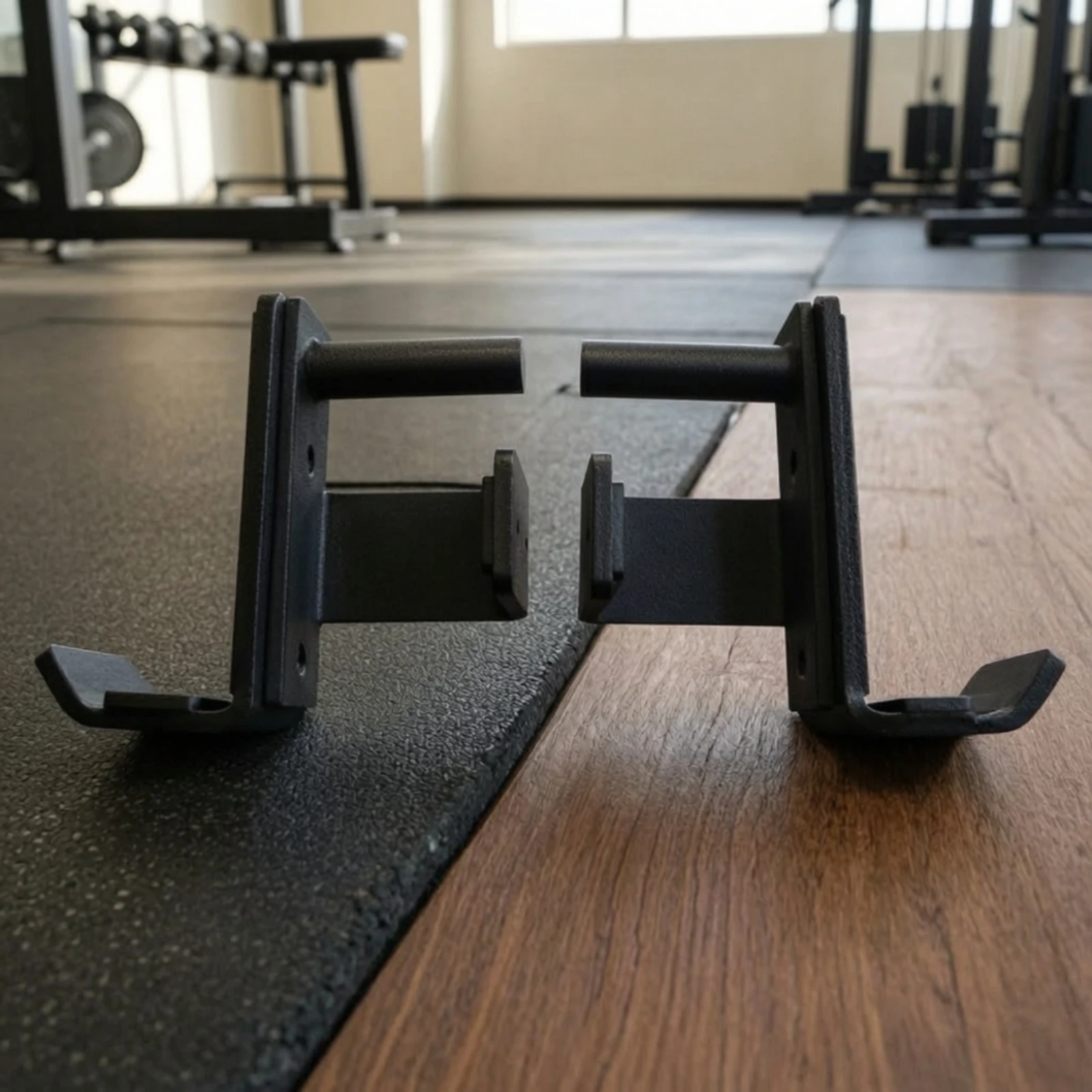 Picture 6: Power Rack J-Hook Easy to Install J-Hook Barbell Holder with Mounting Pin Reinforced Hardware Stable for Weightlifters