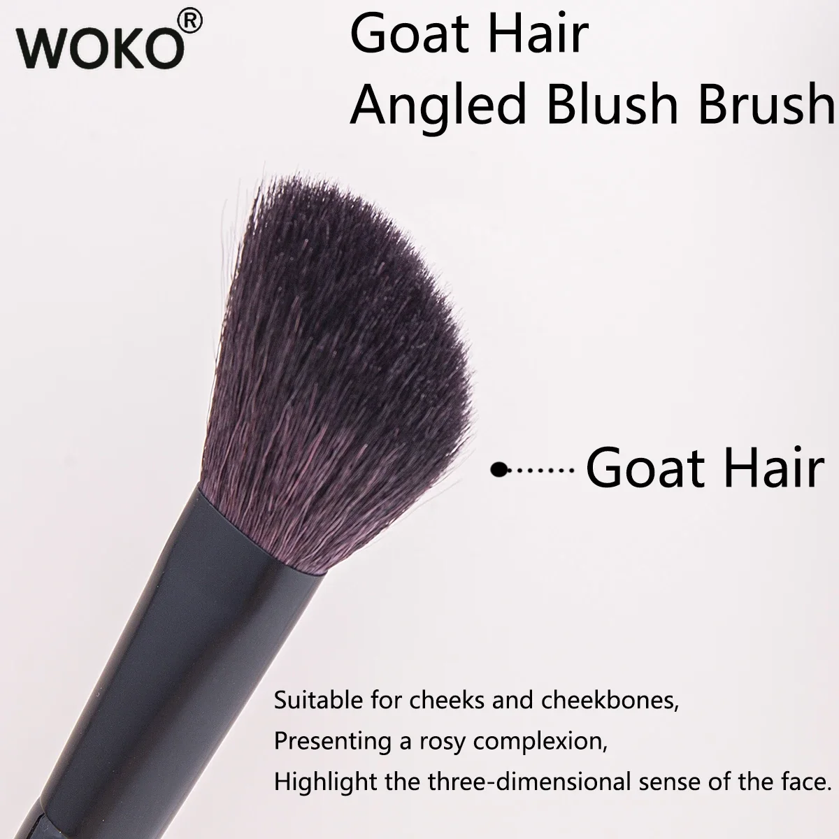 1pcs Sickle Contour Brush High Quality Soft Goat Hair Face Contour Brush Powder Blusher Powder Contour Makeup Tool