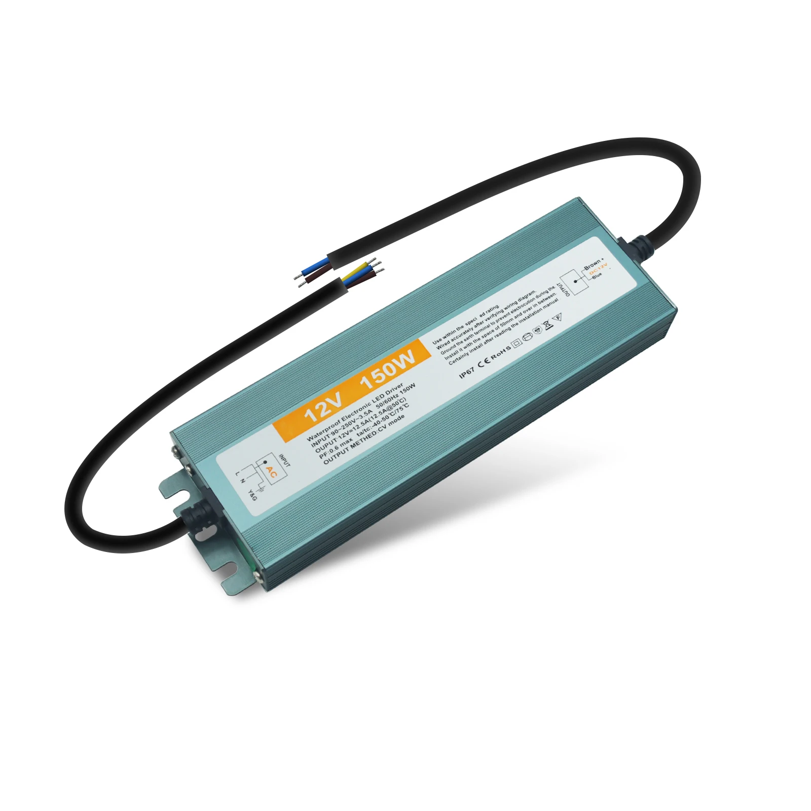 IP67 Waterdichte Outdoor Gebruik Verlichting Transformers AC 110-250V Naar DC 12V 24V 60W 100W 150W 200W 300W 600W LED Driver Voeding
