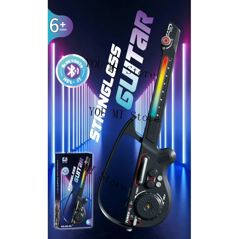 

New string less electric guitar, foldable travel back guitar, toy gifts suitable for children aged 6 and above/Halloween toys