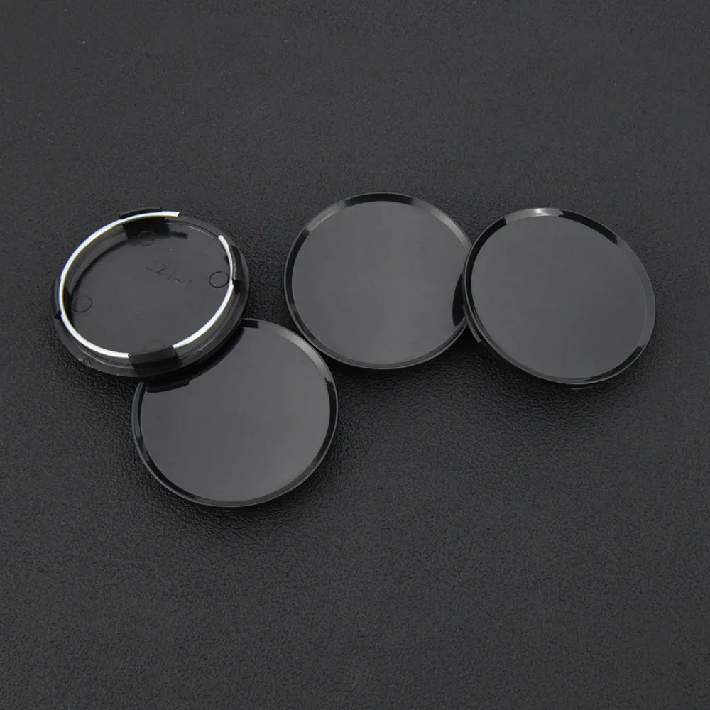 4PCS RAYS Wheel Cap 63mm OD / 58mm Clip VOLK Emblem Sticker Rim Caps Wheel Center Hub Cap Black & Silver