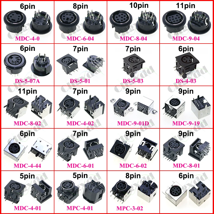 S Terminal Audio Video Stecker S-video PCB Mount 4/5/6/7/8/9/10 Pin Din Buchse Silber Ton PS2 Rund DIN Micro Jack – Detail 1