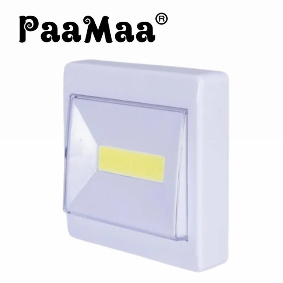 PaaMaa Super Bright COB Switch LED Night Light Battery Operated LED Wall Lamp Wireless Closet Under Cabinet Lights For Kitchen