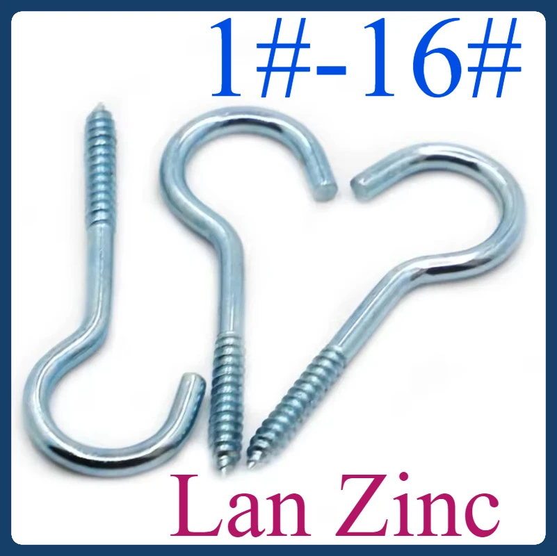 

1# 2# 3# 4# 5# 6# 8# 10# 12# 14# 16# Ceiling Hooks Cup Hook Fine Carbon Steel Screw-In Hanger for Indoor and Outdoor Use