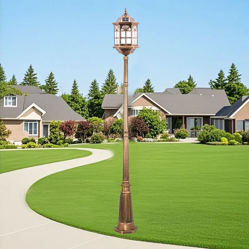 

European Style Led Villas, Gardens, Waterproof Lighting Landscape Lights, Solar Powered Courtyard High Pole Street Lights ≈260CM