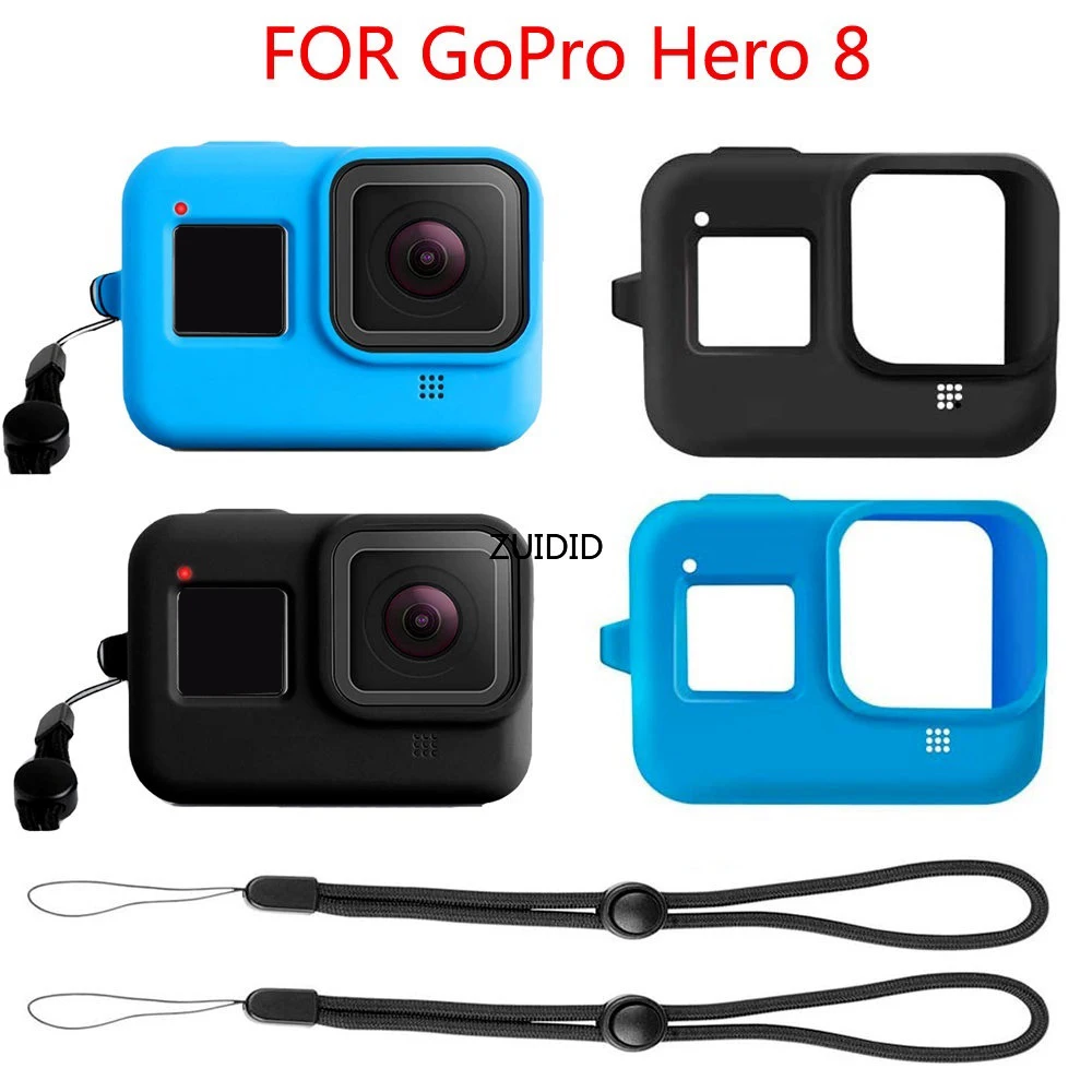 Silicone Case for GoPro Hero 8 Black Tempered Glass Screen Protector Protective Lens Film Housing Cover for Go Pro 8 Accessories