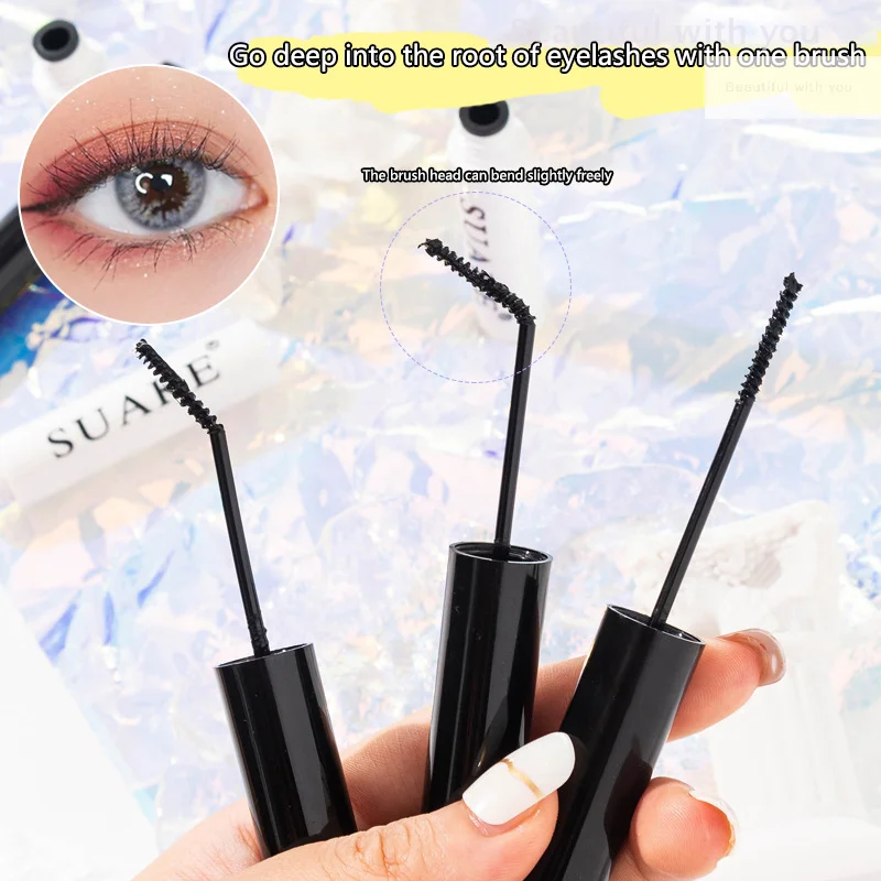 NewWaterproof Mascara allongeant les cils bruns Extension de cils brosse de cils maquillage de beauté Mascara de couleur bleue longue tenue