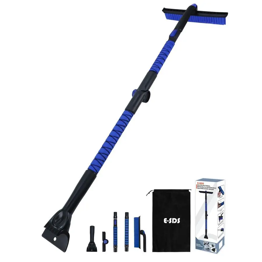 

59 Car Snow Brush Ice Scraper Bendable Snow Scraper for Cars with Silicone Brush, Extendable Snow Removal Tool for Car, Truck, S