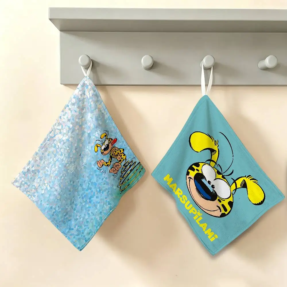 M-Marsupilami Hanging Kitchen Towel, Polyester Cotton Fabric, Absorbent Hand Wiping Towel for Home Dormitory