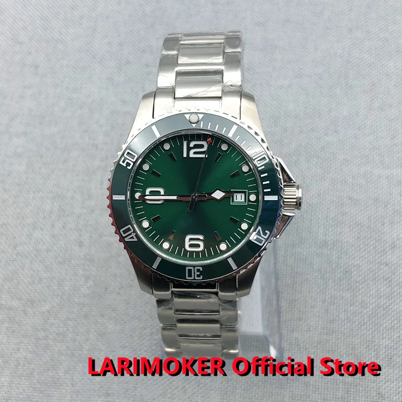 

LARIMOKER 40mm Men's Watch Self Winding 2813 Miyota8215 Movement Mental Strap Date Window Rotating Bezel Wristwatch