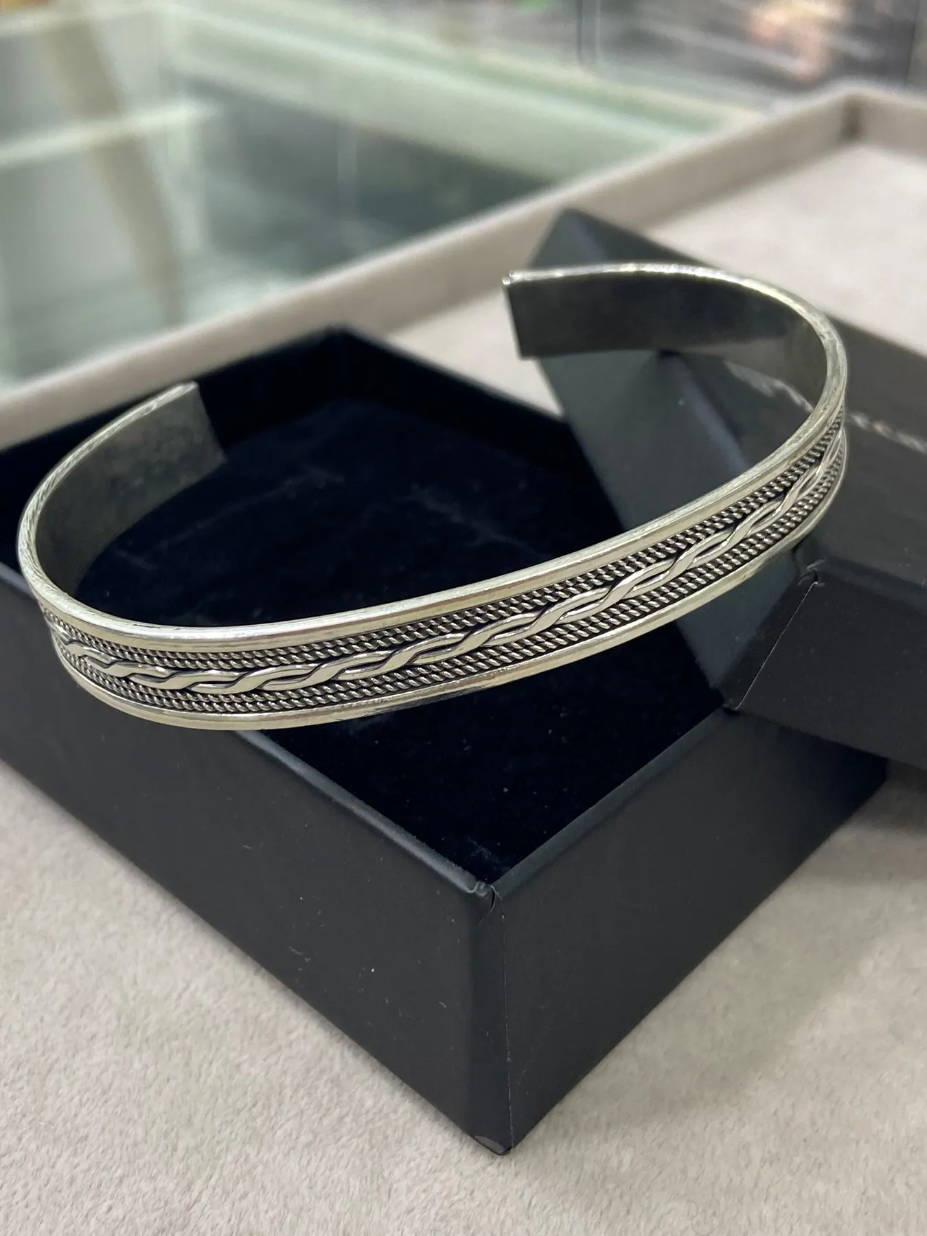 Unisex Thick Sterling Silver Cuff Bracelet , Greek Style Bracelet , Men Handmade Bracelet , 925k Sterling Silver Bracelet , Gift