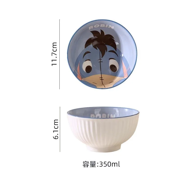 Hot Selling Winnie The Pooh Cute Cartoon Round Ceramic Bowl for Home Restaurant Boys and Girls Eating and Drinking Soup Bowl