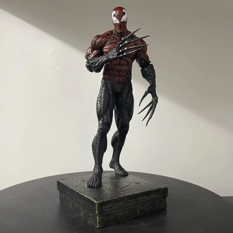 Venom symbiote 26cm figura de ação brinquedos com 2 cabeças substituíveis esculturas estátua de veneno modelo boneca ornamentos colecionáveis presente de natal