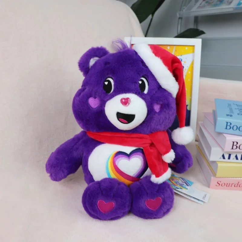 

Новая 30-сантиметровая рождественская подушка Carebears Love Bear, рождественская милая плюшевая кукла, милая подушка с радужным медведем, детский подарок на день рождения, Рождественский подарок