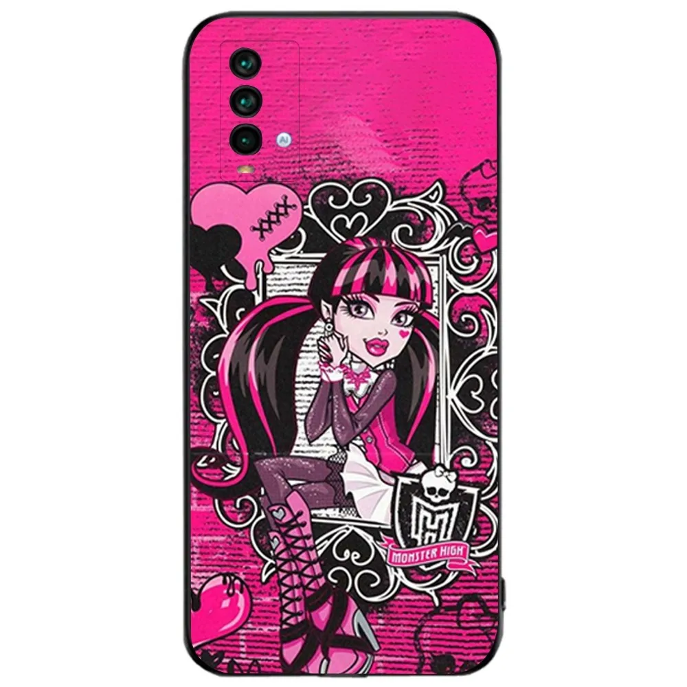 M-MonsterS Cartoon H-HighS Phone Case For Xiaomi 11 Redmi Note 11 5G 8T 9A 9 10T Note8Pro Note9 12SUltra Black Case