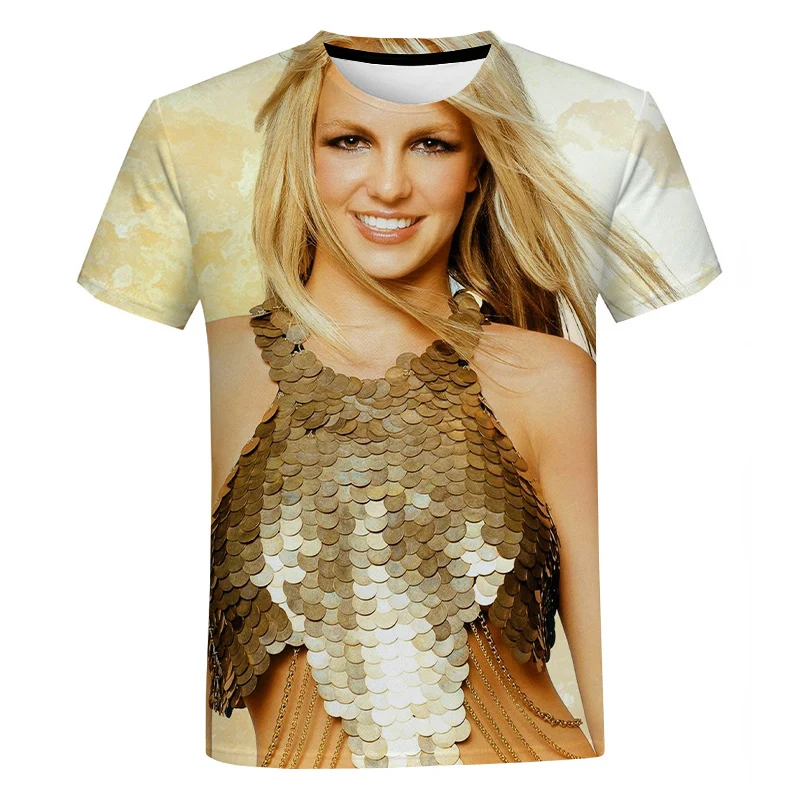 3D Britney Spears Printed T-shirts Men Women Summer Fashion Style T Shirt Hip Hop Streetwear Oversized Men's Clothing Y2k