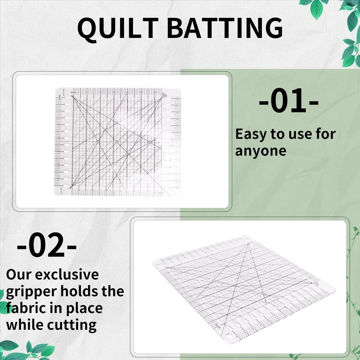 Exquisite- Sewing Ruler Fabric Cutting Ruler Quilting Supplies Tools Sewing Supplies Fabric Cutter Patchwork Template DIY 6 Inch