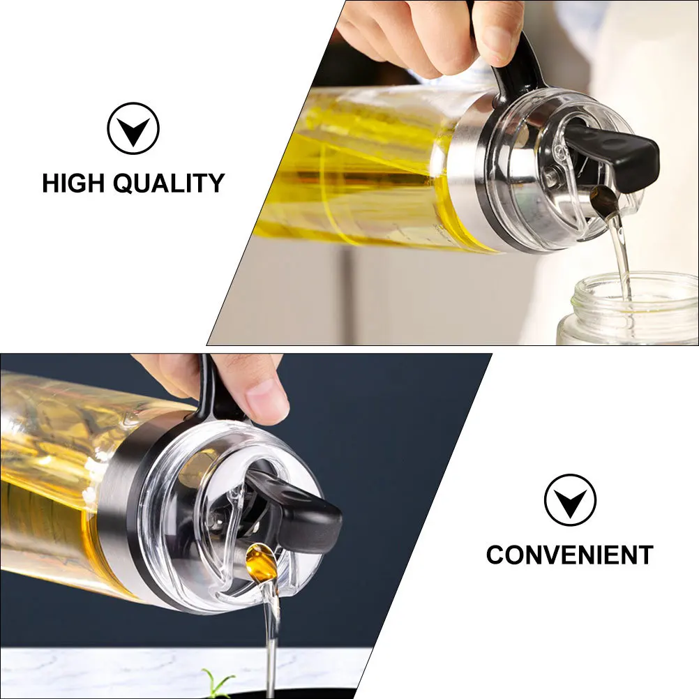 

Oil Holder Household Glass Container Automatic Opening Closing Bottle Large Capacity Oil Storage No Dripping No Hanging
