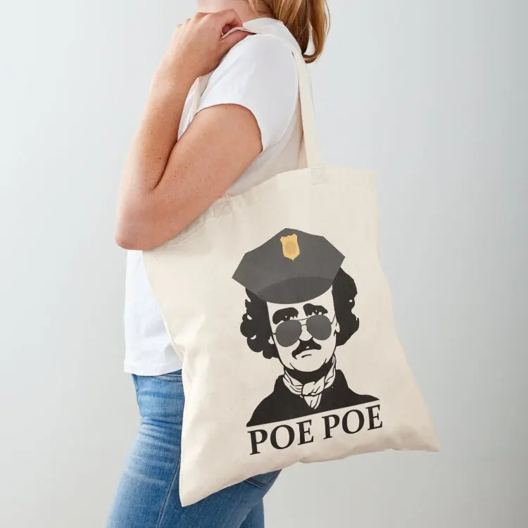 Funny Edgar Allan Poe Poe Police Tote Bag Canvas shoulder bag tote bag men's foldable reusable
