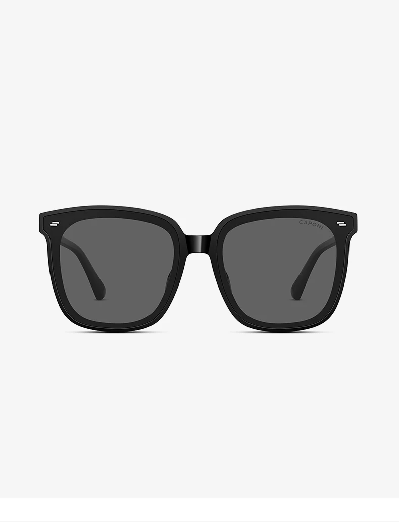 CAPONI Polarisierte Männer Sonnenbrille Outdoor Fahren Einteilige Linsen Quadratische Sonnenbrille Anti Glare UV400 Schützen Schwarz Schatten CP35709 – Detail 24