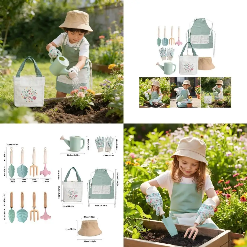 

Non Toxic 9 Piece Kids Gardening Accessory Set Perfect For Family Bonding