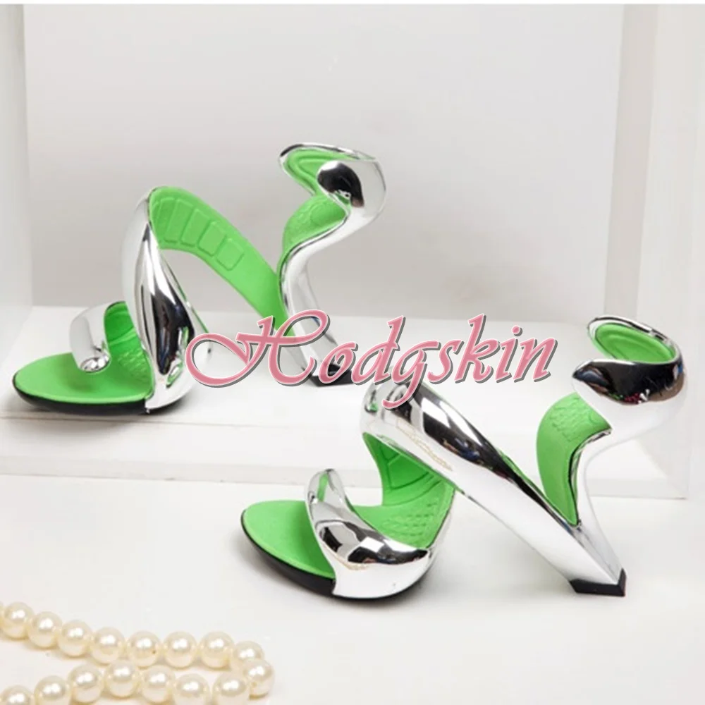 Bottomless Snake Shaped Sandals Open Tpe Solid Hollow Women Sexy Shoes New Style Summer Party Runway Wedding Sandals Fashion