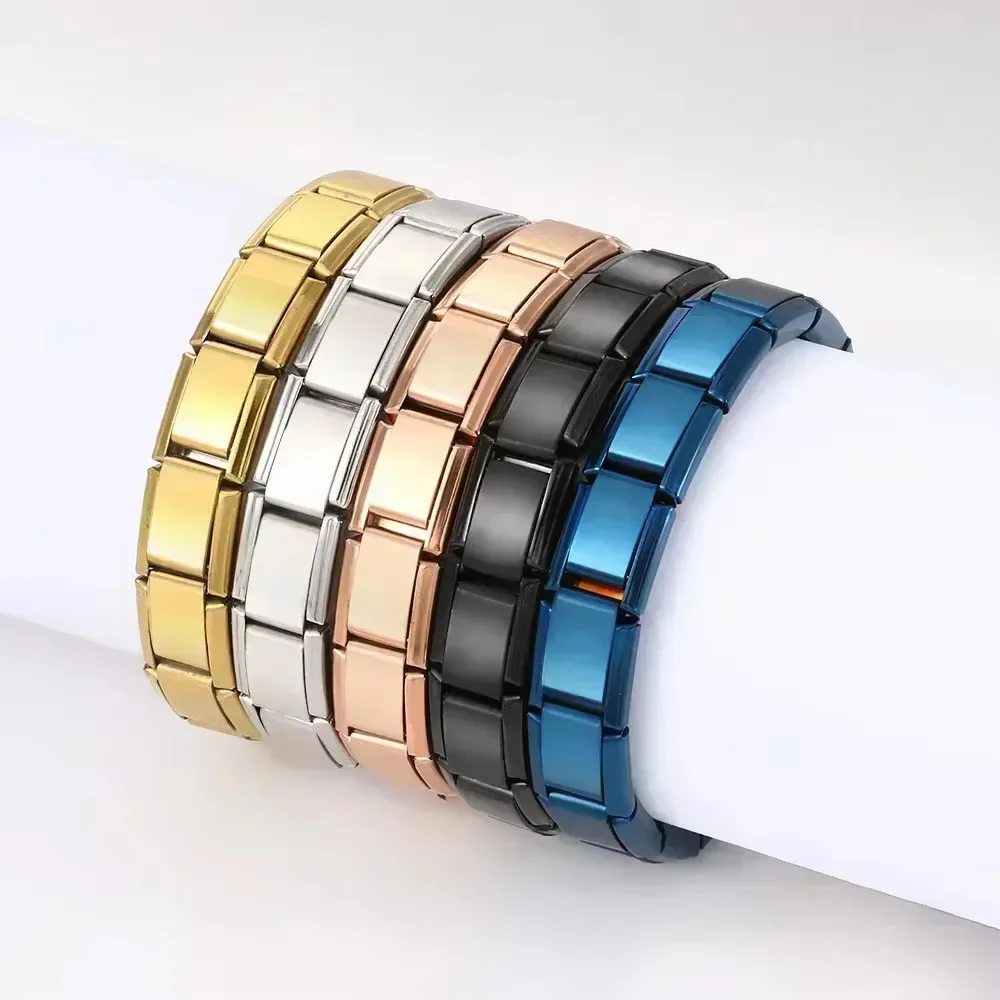 9MM Charm 18 Section Standard Stainless Steel Detachable Italian Module Elastic Bracelet Multi Style New Wholesale