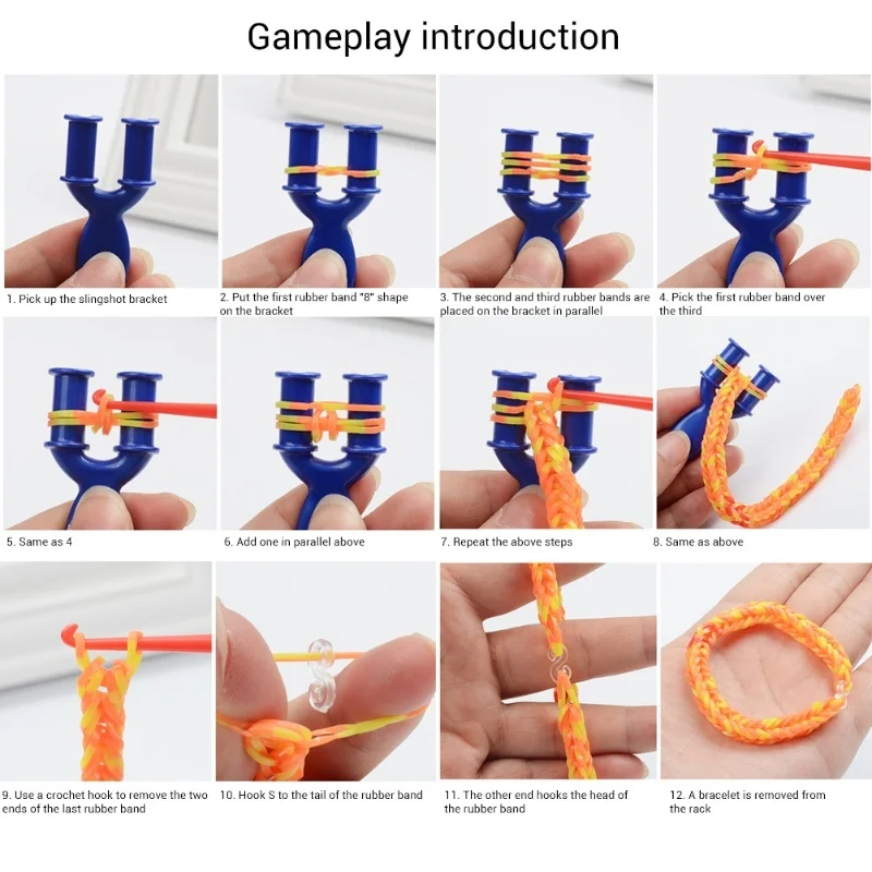 カラフルな輪ゴムセット DIY ゴムバンドキット DIY ブレスレット ネックレス用