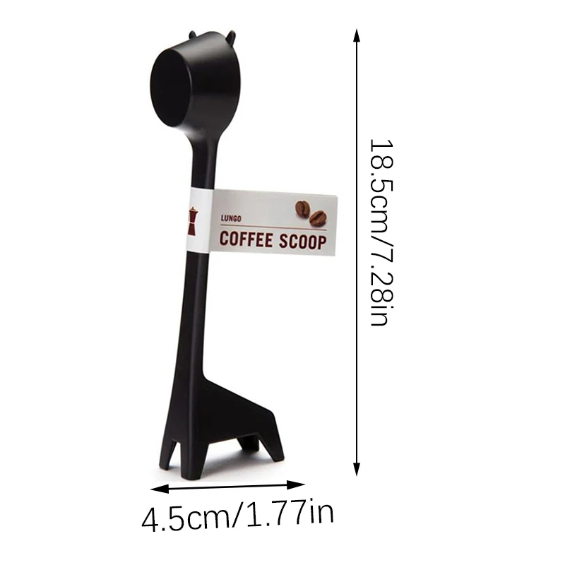 Mini Cute Creative Cartoon Giraffe Shaped Black Coffee Spoon Metering Appliance Plastic Coffee Bean Powder Quantitative Spoon