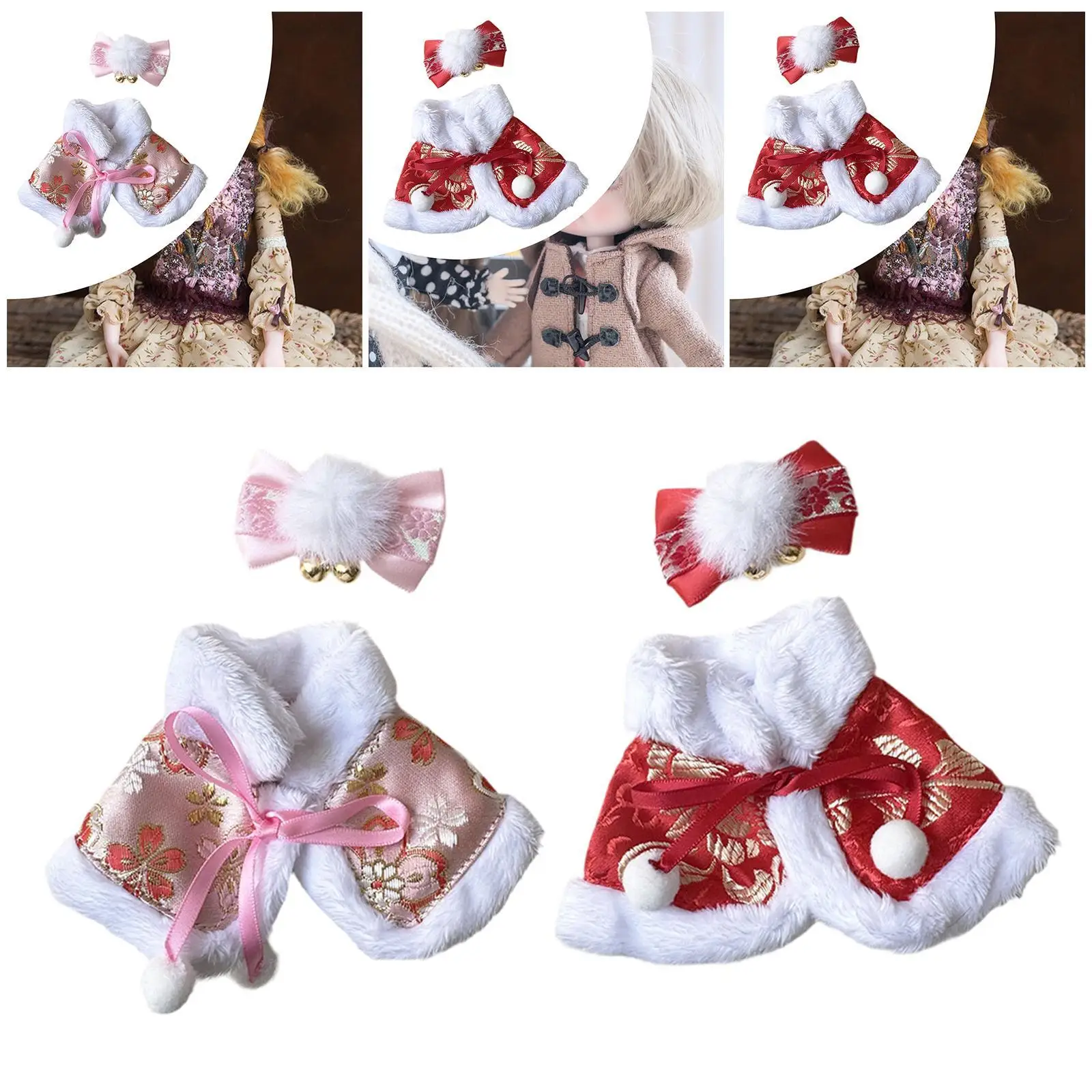 Plüschfigur Schal mit Haarschmuck Cape DIY Dress up für 5,91 Zoll Puppe