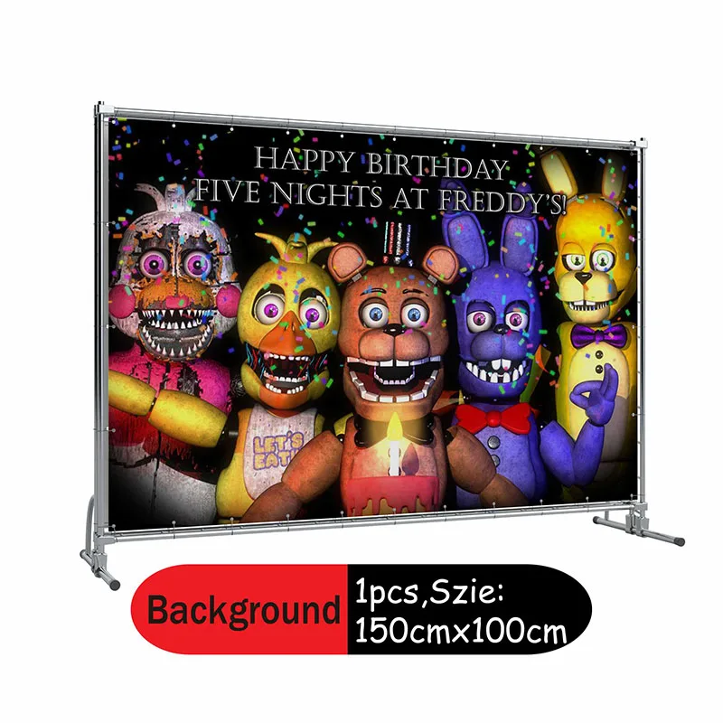 FNAF Birthday Party Supplies Decorations Kids Birthday Disposable Tableware Tablecloth At Five Nights Party Theme Favors Boy Set