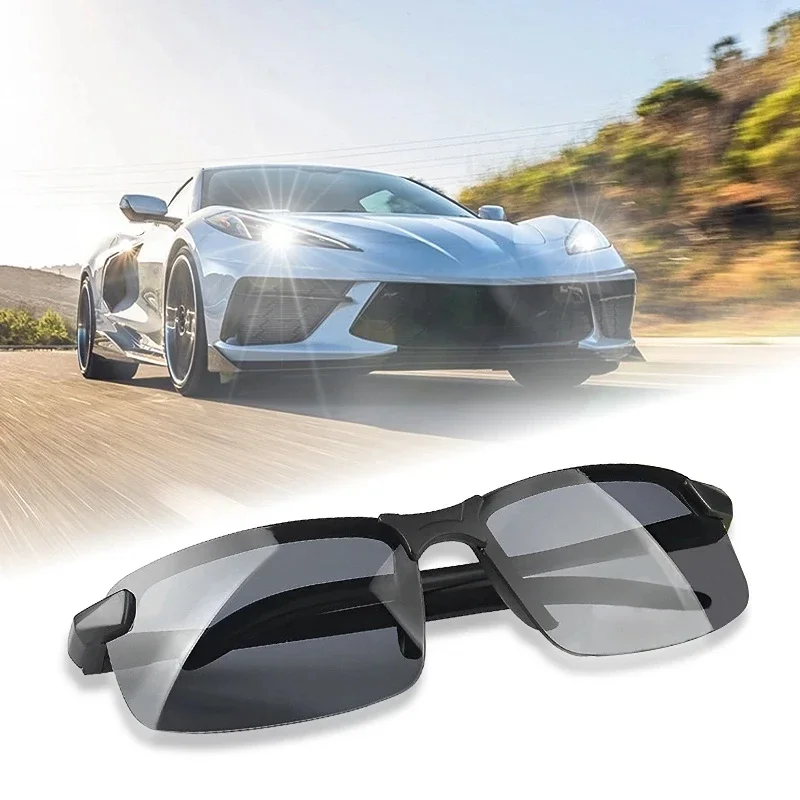 Gafas de visión nocturna para hombre, lentes amarillas para conducir, montura de PC, Gafas de exterior para manejar por la noche, antideslumbrantes