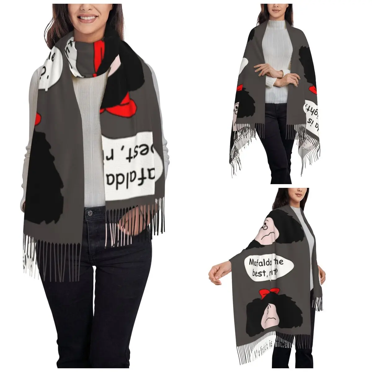 Mafalda Is The Best Right Shawls Wraps for Womens Warm Large Long Scarf Neckerchief Shawl Scarves