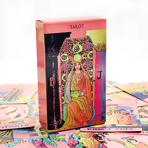 Pink Tarot Decks Prediction Divination Tarot Deck English Version Deck Board Game,Great For Beginners, Meditation &amp; Party Games