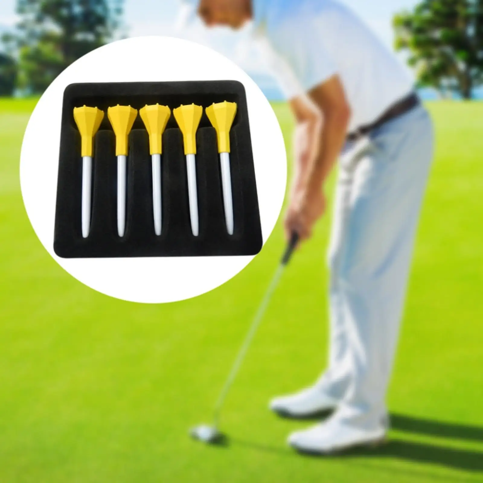 5 Pack of Golf Tees for Ball Stability in Outdoor Activities