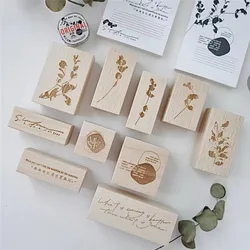 Vinage The Song of Leaves Wooden Rubber Stamp for DIY Scrapbooking Photo Album Card Making