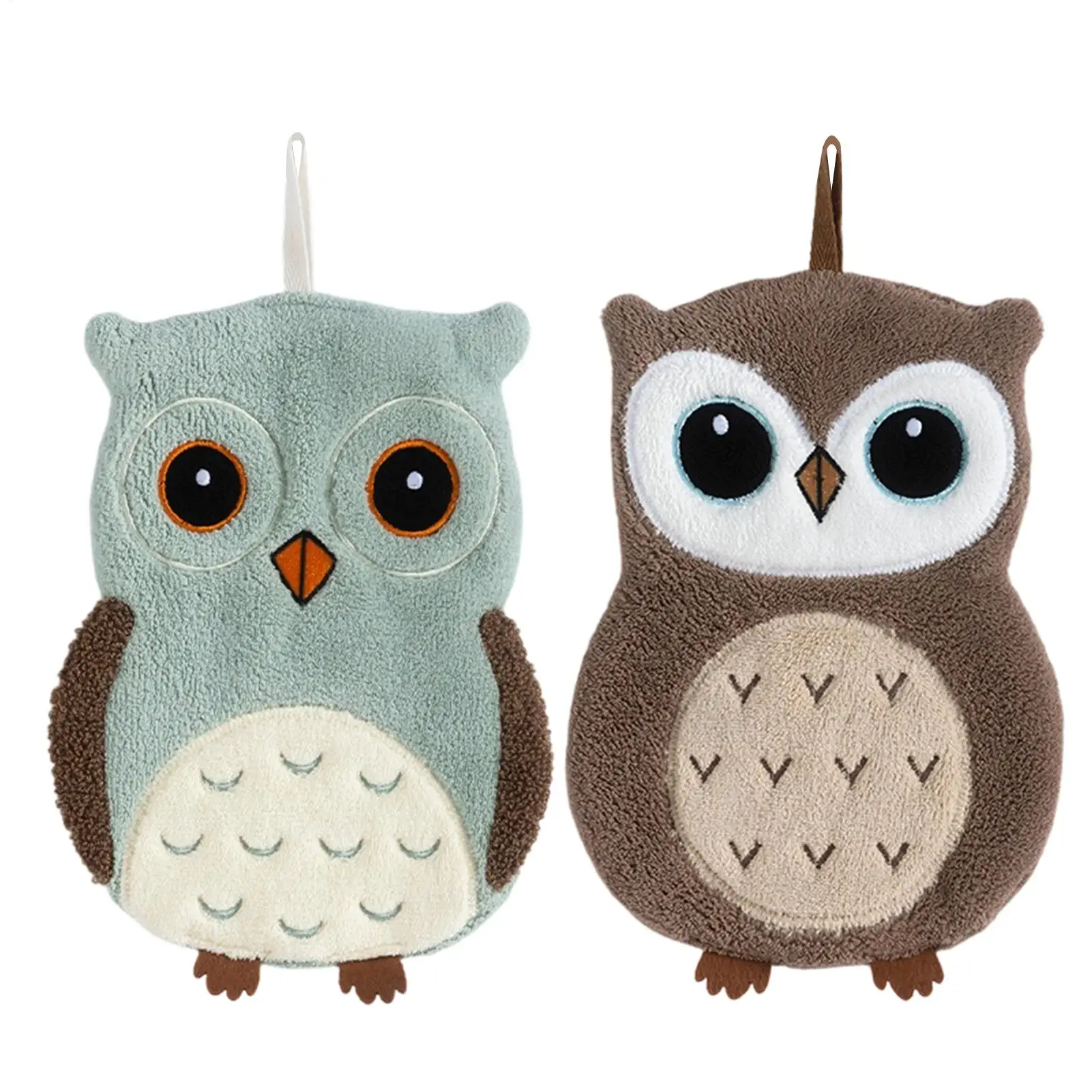 Animal patterns Hand Towel Cleaning Towel Absorbent Handkerchief Hanging Kitchen Towel Bath Hand Towel Wall Mount for Bathroom