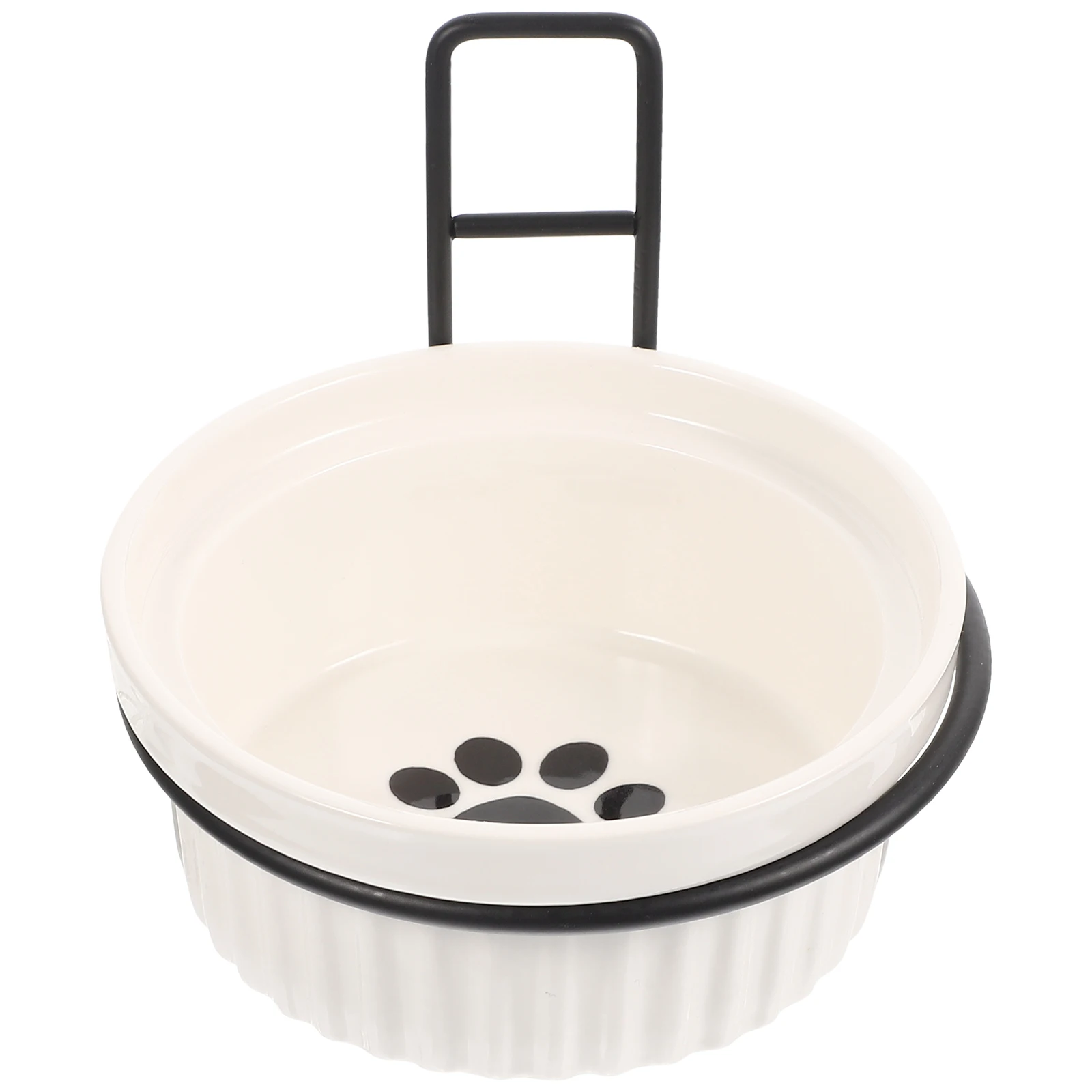 

Food Basin Bracket Pet Feeder Bowl Puppy Feeders Small Animal Hanging Ceramics Iron