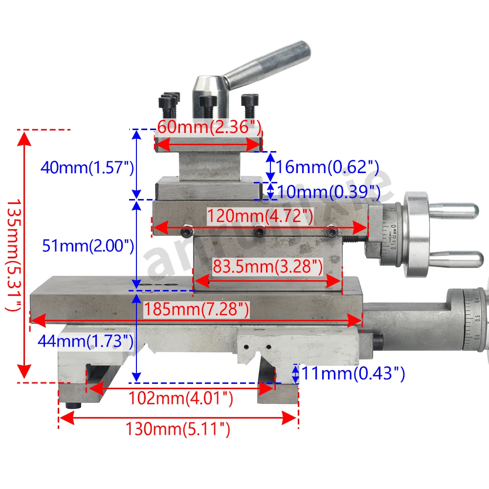 Lathe Tool holder Saddle Middle Plate Set  WM210V-254 BHC210 HS210 JY210V CTC210 HBM210 Lathe Slide Compound Rest