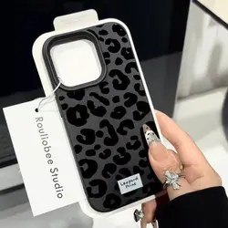 For iPhone 17 Pro 16E Case Leopard Print Lichee Pattern Phone Case For iPhone 16 15 14 13 12 11 17 Pro Max 16 Plus XR X XS Cover