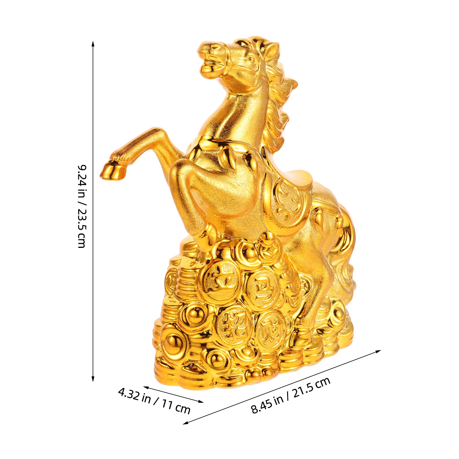 Ceramic Zodiac Horse Money Bank Smooth Glossy Finish Decorative Animal Coin Holder for Home Office Desk Space Saving Ceramic