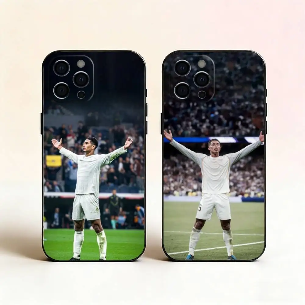 

J-Jude B-Bellingham soccer Phone Case For iPhone 17,16,15,14,13,12,11 Plus,Pro Max,XS,Soft Silicone Black Cover