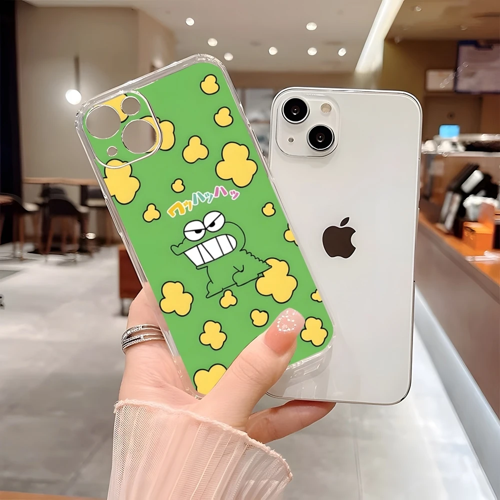 Snack Green Dinosaur Phone Case For 15 Pro Max Iphone 14 Plus 11 12 16 13 Pro 7 8 Plus X XR XS SE Transparent Cover