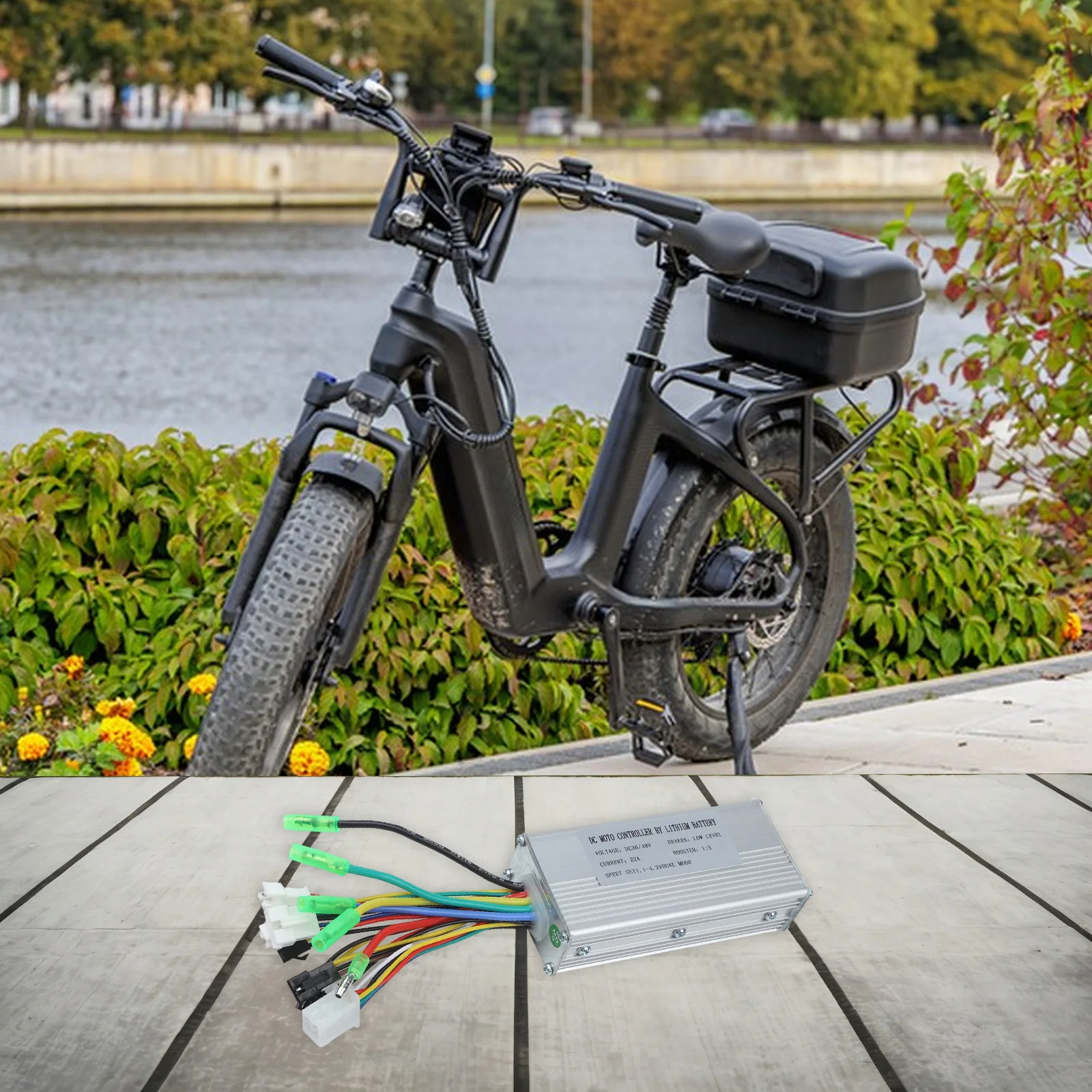500W Hub Motor E-bike Controller Brushless Hub Motor Compact Lightweight Design 22A Maximum Current Low Level Brake Input