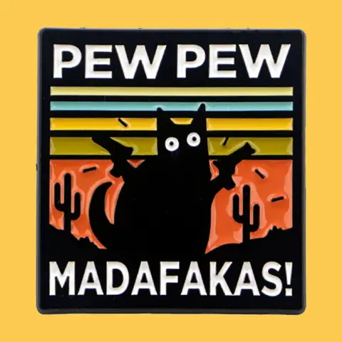 Rolig svart katt emaljnålar brosch kreativitet djur kavajmärke brosch för ryggsäck kläder accessoarer vängåvor 10 best sales vattenmelonbrosch - №7