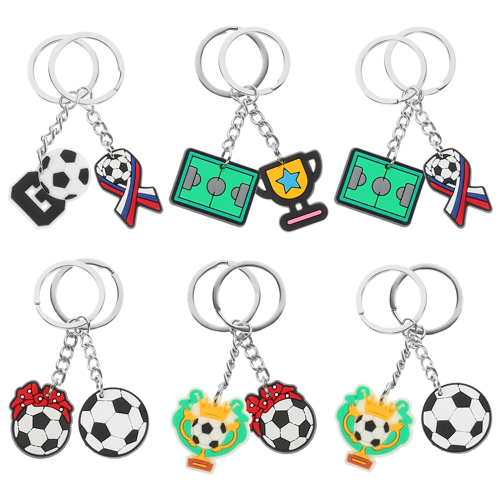 

35pcs Soccer Keychain Keychains Sports PVC Soft Glue Decorative Buckle Small Gifts Design Birthday Valentine Mother